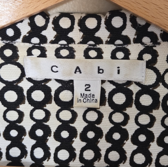 CAbi | #298 Du Jour Black White Circle Blazer Size 2 - Picture 4 of 5
